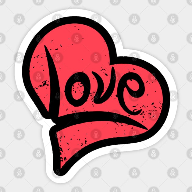 Retro Love Design - Typography Meets Illustration Sticker by TuncGK